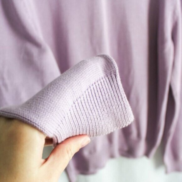 Brooks Brothers 100% Cotton V-neck Long Sleeve Purple Knit Sweater Medium - Picture 5 of 7